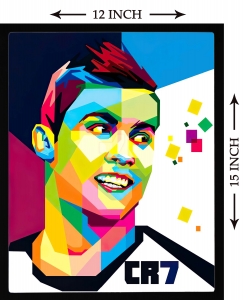 PIPILIKA® Home Decor | Art:-198119 | CR7 | Cristiano Ronaldo Painting Picture | 12 inch X 15 inch | With 1 Inch Framing | Wall Decor Painting