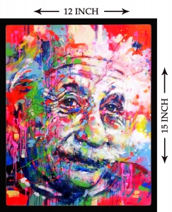 PIPILIKA® Home Decor | Art:-198121 | Albert Einstein Painting Picture | 12 inch X 15 inch | With 1 Inch Framing | Wall Decor Painting