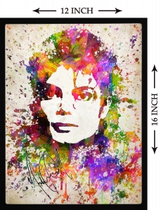 PIPILIKA® Home Decor | Art:-198123 | Michael Jackson Painting Picture | 12 inch X 16 inch | With 1 Inch Framing | Wall Decor Painting