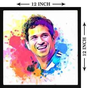 PIPILIKA® Home Decor | Art:-198126 | The Great Sachin Tendulkar | Digital Paint Print | 12 inch X 12 inch | With 1 Inch Framing | Wall Decor Painting