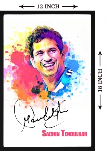 PIPILIKA® Home Decor | Art:-198127 | The Great Sachin Tendulkar | Digital Paint Print | 12 inch X 18 inch | With 1 Inch Framing | Wall Decor Painting