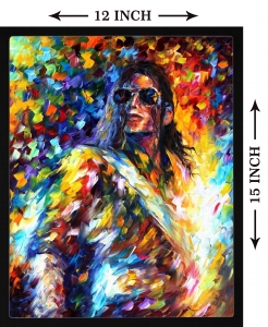 PIPILIKA® Home Decor | Art:-198128 | Michael Jackson Painting Picture | 12 inch X 15 inch | With 1 Inch Framing | Wall Decor Painting