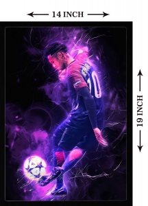 PIPILIKA® Home Decor | Art:-198141 | Neymar Jr | Neymar Painting Picture | 14 inch X 19 inch | With 1 Inch Framing | Wall Decor Painting