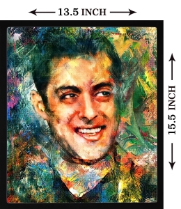 PIPILIKA® Home Decor | Art:-198144 | Salman Khan | Salman Khan Painting Picture | 13.5 inch X 15.5 inch | With 1 Inch Framing | Wall Decor Painting