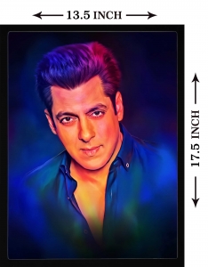 PIPILIKA® Home Decor | Art:-198147 | Salman Khan | Salman Khan Painting Picture | 13.5 inch X 17.5 inch | With 1 Inch Framing | Wall Decor Painting