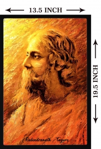 PIPILIKA® Home Decor | Art:-198149 | Rabindranath Tagore Portrait Picture Print | 13.5 inch X 19.5 inch | With 1 Inch Framing | Wall Decor Painting