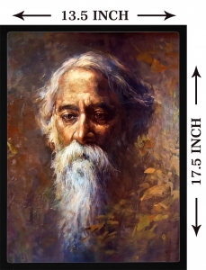 PIPILIKA® Home Decor | Art:-198150 | Rabindranath Tagore Portrait Picture Print | 13.5 inch X 17.5 inch | With 1 Inch Framing | Wall Decor Painting