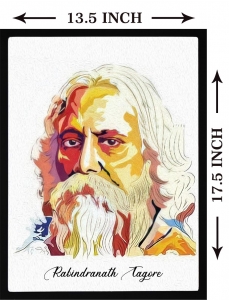 PIPILIKA® Home Decor | Art:-198152 | Rabindranath Tagore Portrait Picture Print | 13.5 inch X 17.5 inch | With 1 Inch Framing | Wall Decor Painting