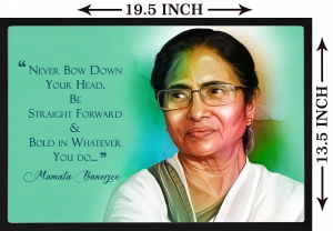 PIPILIKA® Home Decor | UV Laminated | Wonderful Portrait Picture Photo Painting of Honorable CM MAMATA BANERJEE - With Framing | 19.5 inch X 13.5 inch | Beautiful Painting | Art:-198194