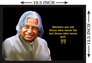 PIPILIKA® Home Decor | UV Laminated | Wonderful Portrait Picture Photo Painting of A. P. J. Abdul Kalam & Quote - With Framing | 19.5 inch X 13.5 inch | KALAM QUOTES | Art:-198195