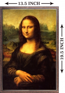 PIPILIKA® Home Decor | UV Laminated | World Famous Painting 'THE MONA LISA' | With 1 Inch Framing | SIZE: 19.5 inch X 13.5 inch | By Leonardo da Vinci | Wall Decor Painting | Art Work | Art:-1981105