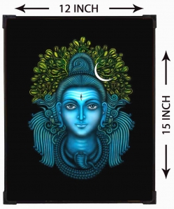 FURNATO Home Decor | Long Lasting UV Coated Hard Unbreakable MDF Board Laminated Picture of Lord Shiva | Religious Home Decor Painting Photo | MDF Long Lasting Binding