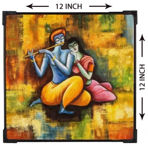 FURNATO Home Decor | Long Lasting UV Coated Hard Unbreakable MDF Board Laminated Picture of Shree Krishna | Religious Home Decor Painting Photo | MDF Long Lasting Binding