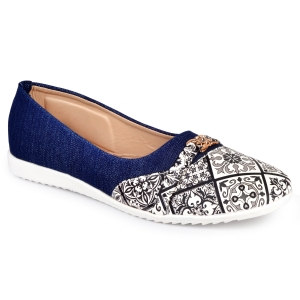 Trendy Denim Jeans Printed Ballerinas 004.023 Bellies For Women  (Navy, Black, Grey, White)(UK/India 4)