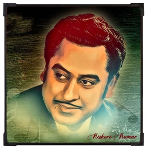 FURNATO | Painting of Kishore Kumar | Artistic Painting | with Long Lasting UV Coated MDF Framing | Laminated | Home Decor – MDF60