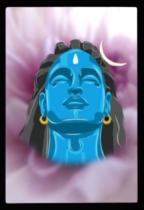 PIPILIKA® Home Decor | 19815 | Adiyogi Shiva Digital Painting | 12 inch X 18 inch | With 1 Inch Framing | Wall Decor Painting