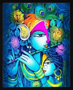 PIPILIKA® Home Decor | Art:-198111 | Shri Krishna | Famous Painting | 12 inch X 15 inch | With 1 Inch Framing | Wall Decor Painting