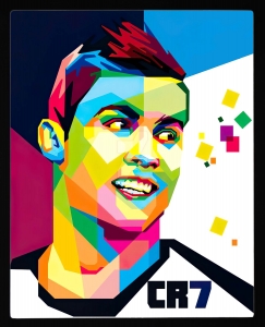 PIPILIKA® Home Decor | Art:-198119 | CR7 | Cristiano Ronaldo Painting Picture | 12 inch X 15 inch | With 1 Inch Framing | Wall Decor Painting