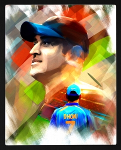 PIPILIKA Home Decor | Art:-198130 | Indian Cricketer Mahendra Singh Dhoni | Poster Art Print | 12 inch X 15 inch | With 1 Inch Framing | Wall Decor Painting