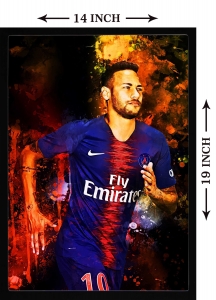 PIPILIKA® Home Decor | Art:-198139 | Neymar Jr | Neymar Painting Picture | 14 inch X 19 inch | With 1 Inch Framing | Wall Decor Painting