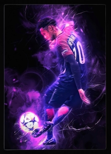 PIPILIKA® Home Decor | Art:-198141 | Neymar Jr | Neymar Painting Picture | 14 inch X 19 inch | With 1 Inch Framing | Wall Decor Painting