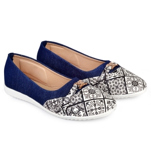 Trendy Denim Jeans Printed Ballerinas 004.023 Bellies For Women  (Navy, Black, Grey, White)(UK/India 4)